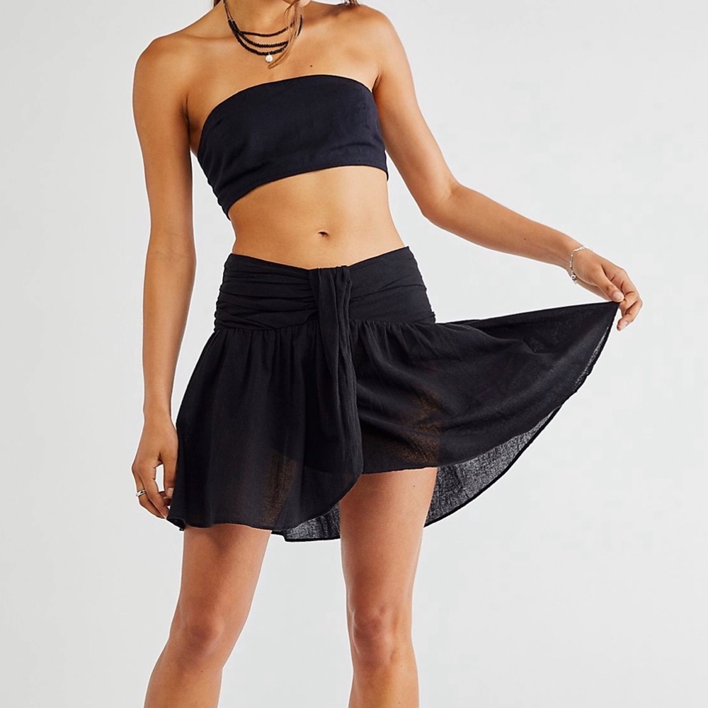 Free People Black Mini Skirt